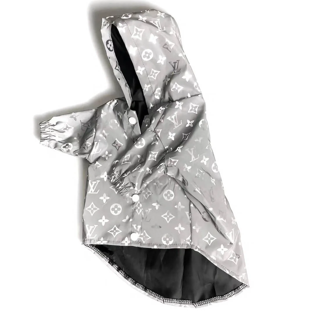 Reflective LV Raincoat  Dazzle in the Dark with Your Frenchie